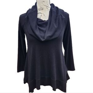 Soft surroundings -481 Ava cowl neck‎ sweater top black XS